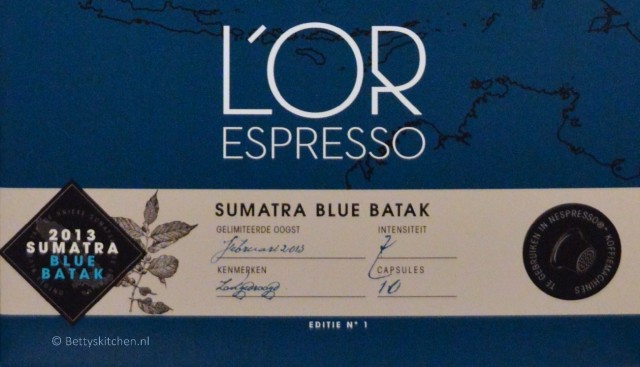 L'OR Espresso limited edition Sumatra Blue Batak 1