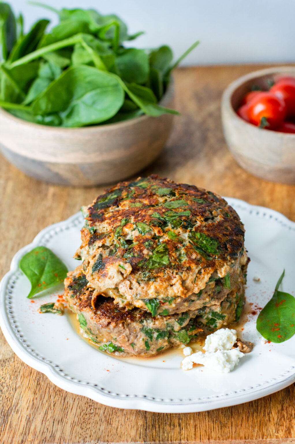 Hamburger met feta en spinazie Recept Betty's Kitchen