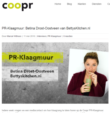bettyskitchen in de media 2016 mei COOPR