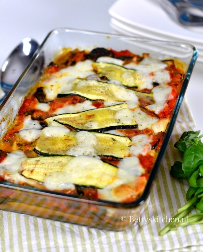 groente lasagne met courgette en aubergine