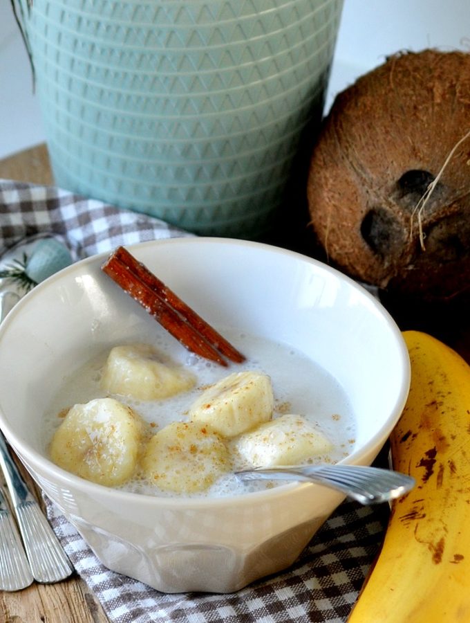 Banaan in kokosmelk (Thais dessert)