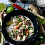 Thaise kokos soep met kip (Tom Kha Kai)