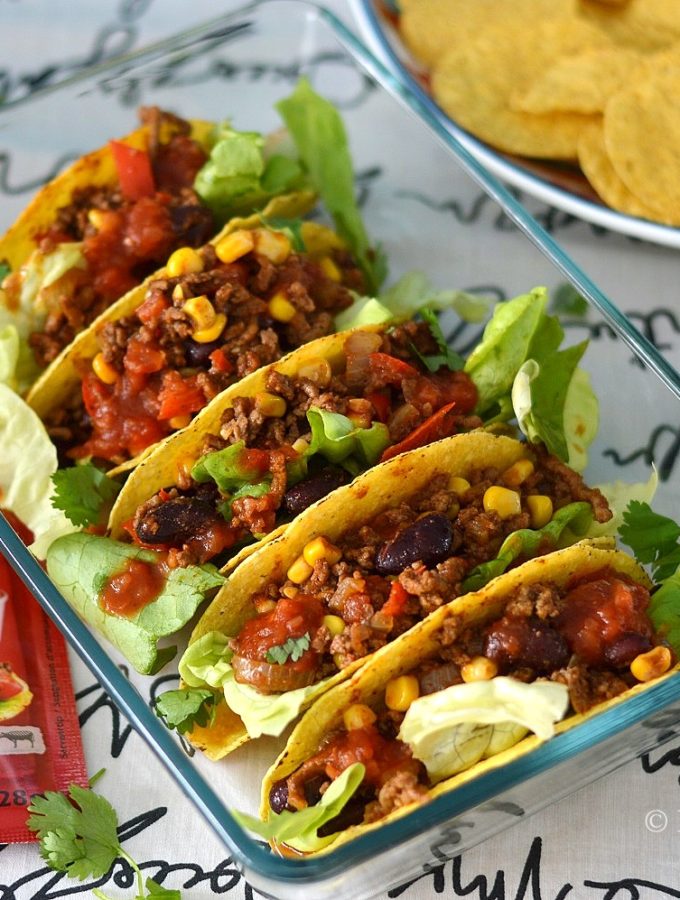 Taco's met rundergehakt en mais