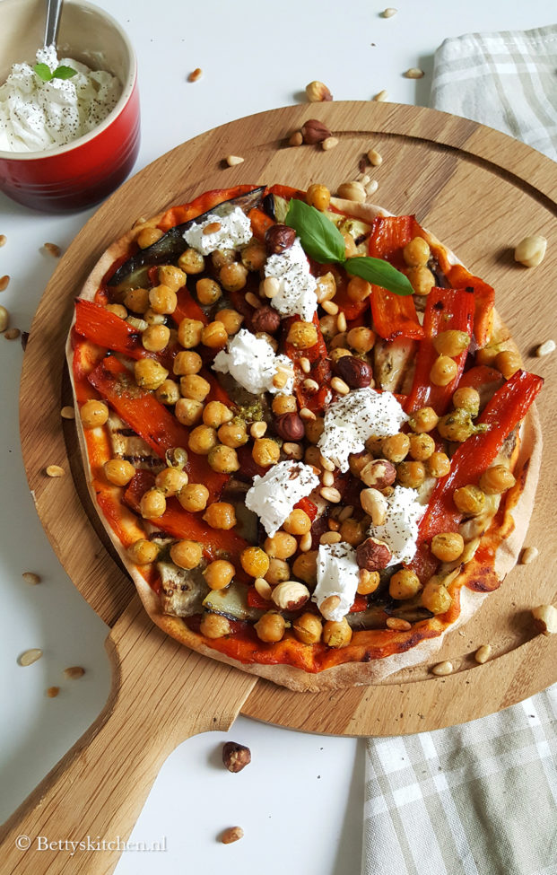 Libanese pizza met gegrilde groenten