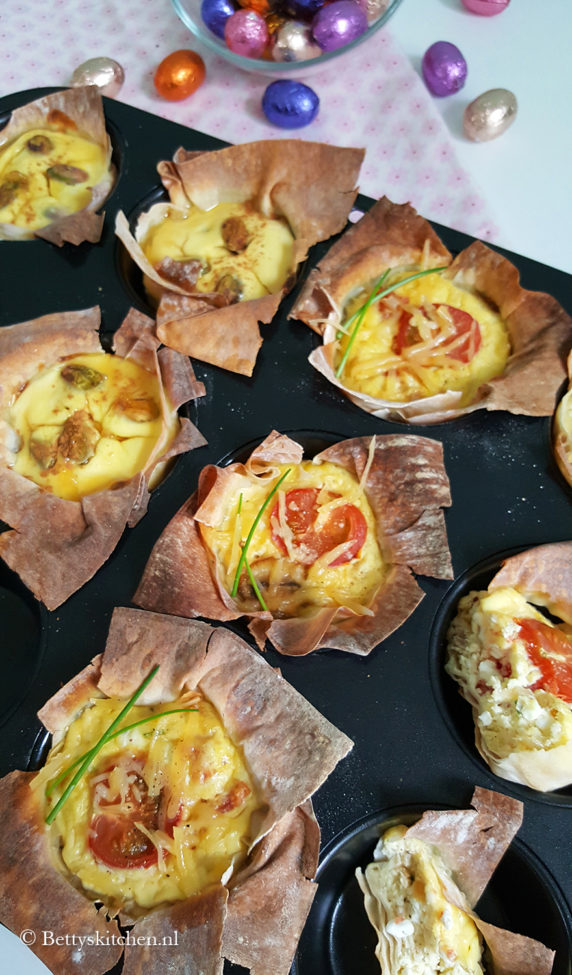 15x paasrecepten met eieren © bettyskitchen - Filodeegtaartjes voor de Paasbrunch (zoete en hartige variant)