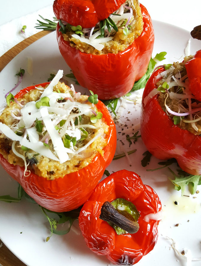 Gevulde paprika met 'Italiaanse' quinoa