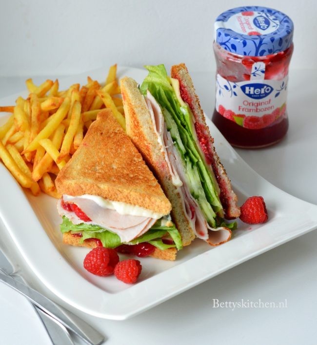 recept kalkoen sandwich met frambozen hero jam studio betty;s kitchen lunchrecepten