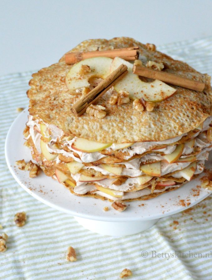 recept pannenkoekentaart met appel en kaneel room bettys kitchen pannenkoeken recepten