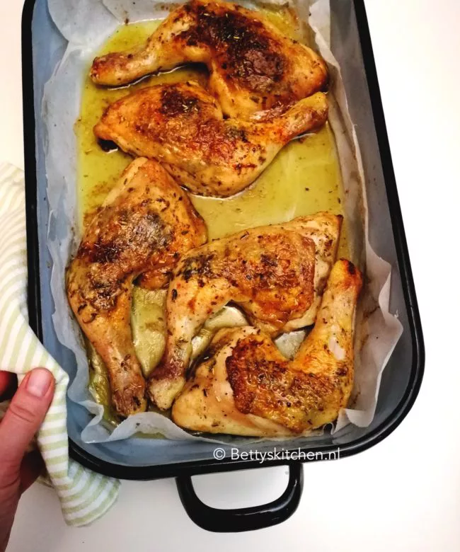 recept gegrilde kippenbouten uit de oven maken betty's kitchen