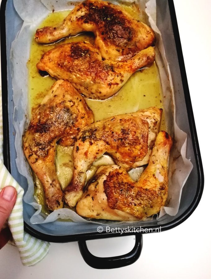 recept gegrilde kippenbouten uit de oven maken betty's kitchen