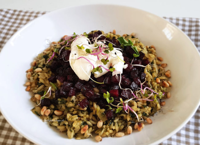 recept risotto met geroosterde rode bietjes en mozzarella © bettyskitchen