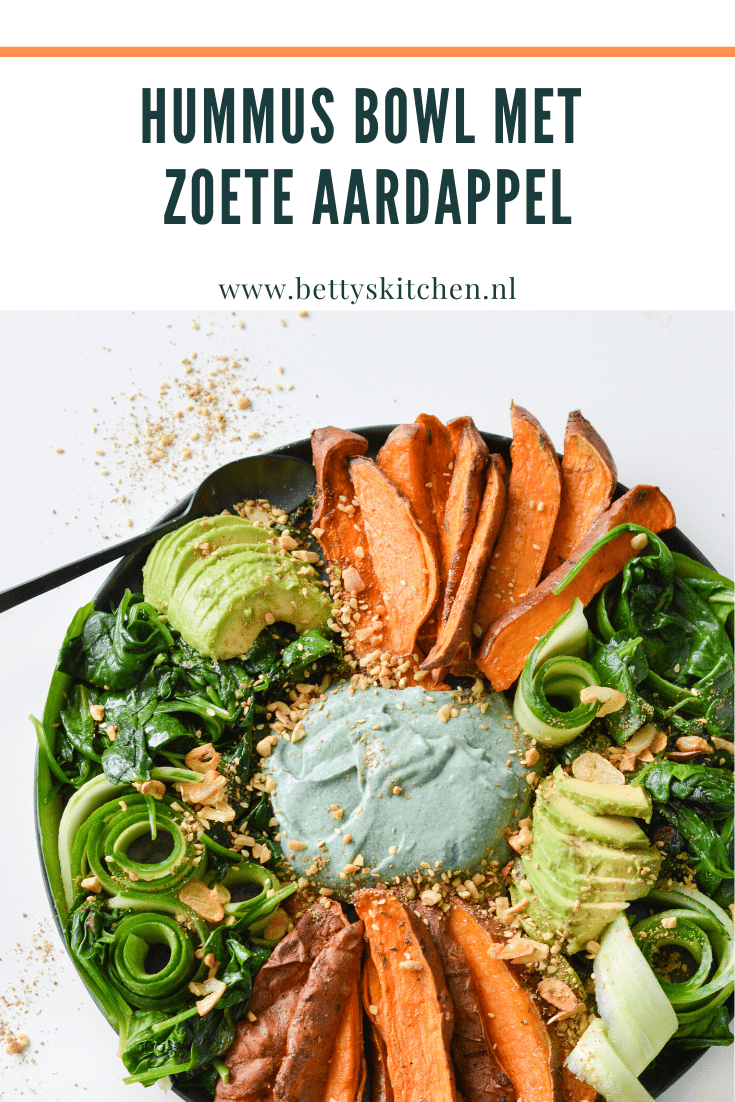 Hummus Bowl met zoete aardappel Recept Betty's Kitchen Vegan