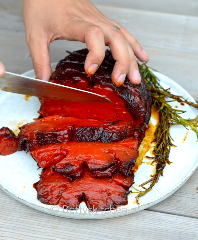 Smoked Watermelon Ham recept Betty's Kitchen gerookte watermeloen zelf maken