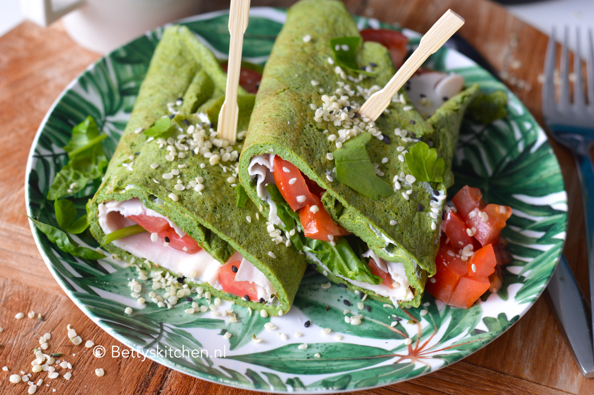 Eiwraps met spinazie en kipfilet Recept Betty's Kitchen