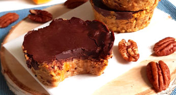 Havermout taartjes met pompoen en chocolade