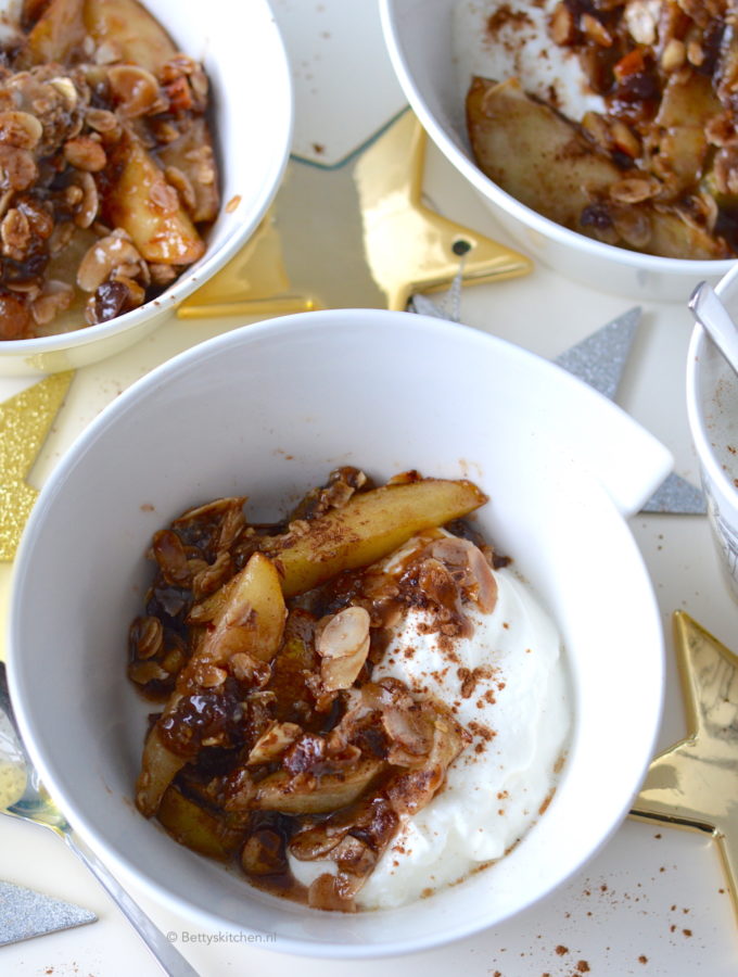 recept geroosterde peren met noten granola ontbijt © bettys kitchen