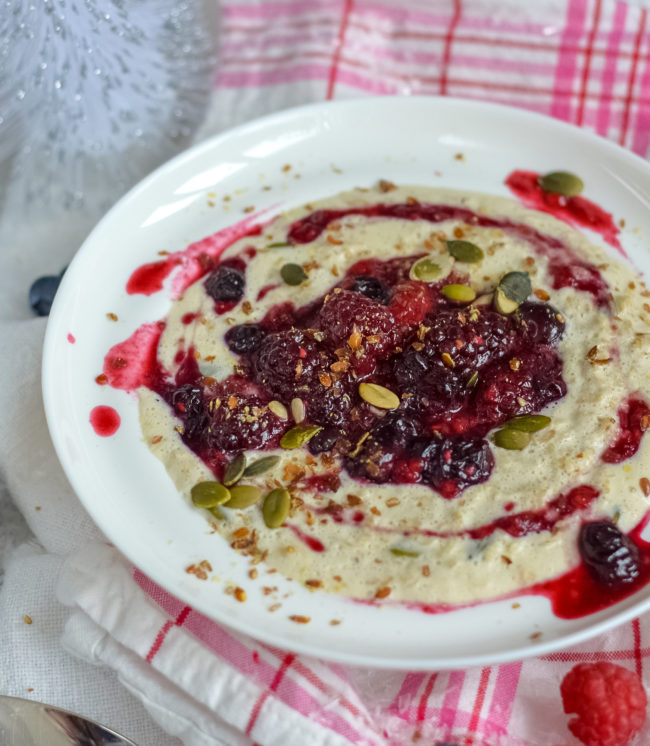 recept havermoutpap met rood fruit