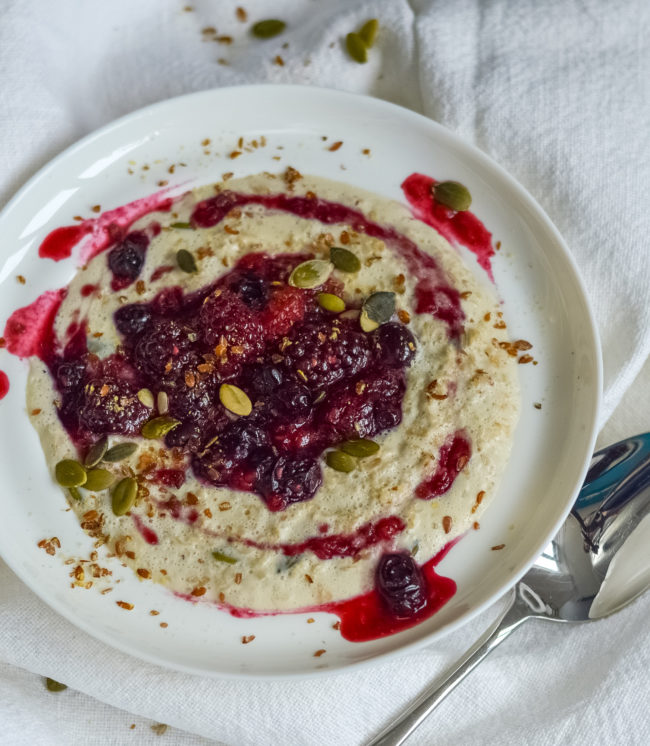 recept havermoutpap met rood fruit