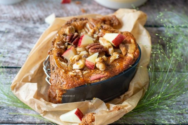 recept pindakaas taartje met appel uit de oven © bettyskitchen.nl