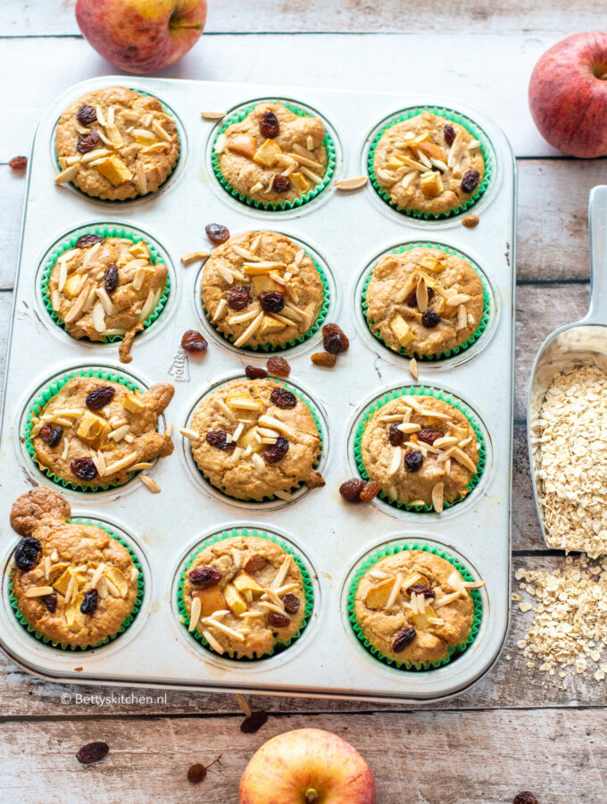 recept ontbijt muffins met appel gezond glutenvrij suikervrij