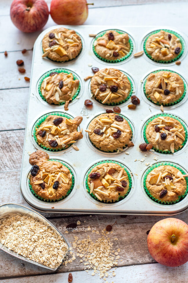 recept ontbijt muffins met appel gezond glutenvrij suikervrij