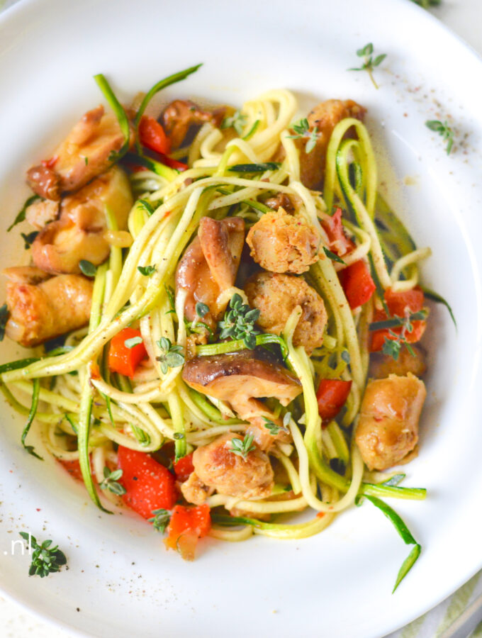 recept courgetti met worst © bettyskitchen.nl