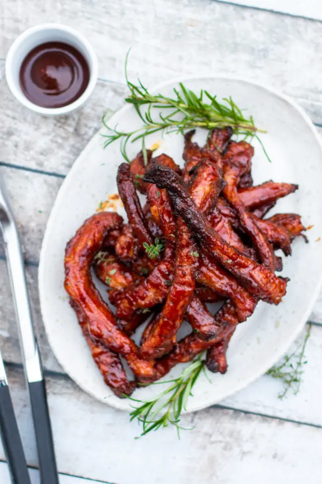 recept gegrilde iberische ribfingers van de barbecue