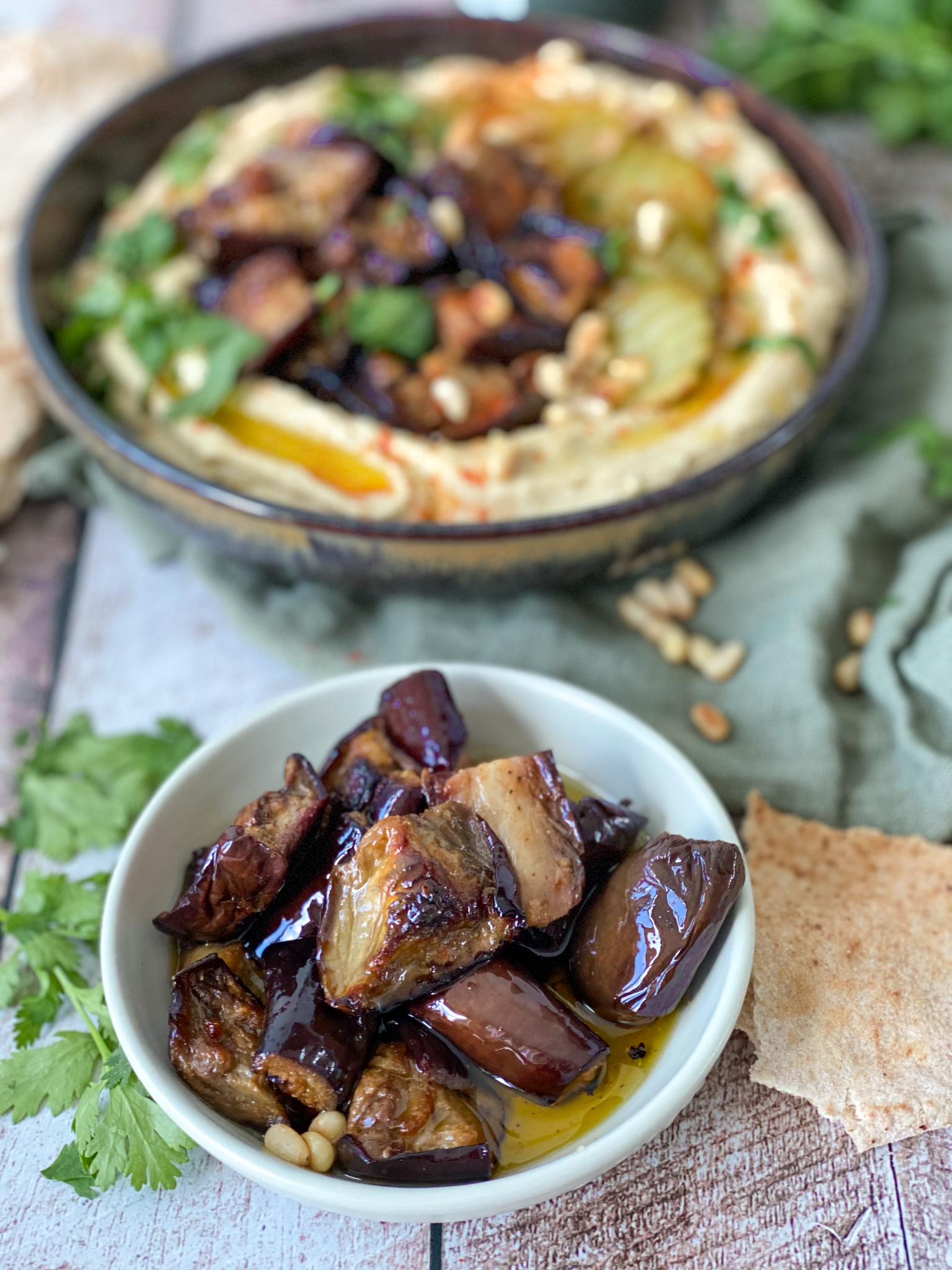 Hummus Bowl met aubergine Recept Betty's Kitchen