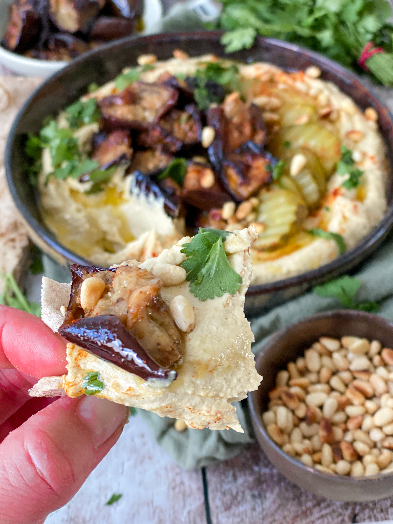Hummus Bowl met aubergine Recept Betty's Kitchen