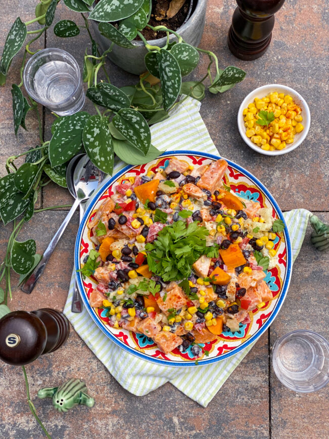 recept zoete aardappel salade met mais en bonen © bettyskitchen.nl