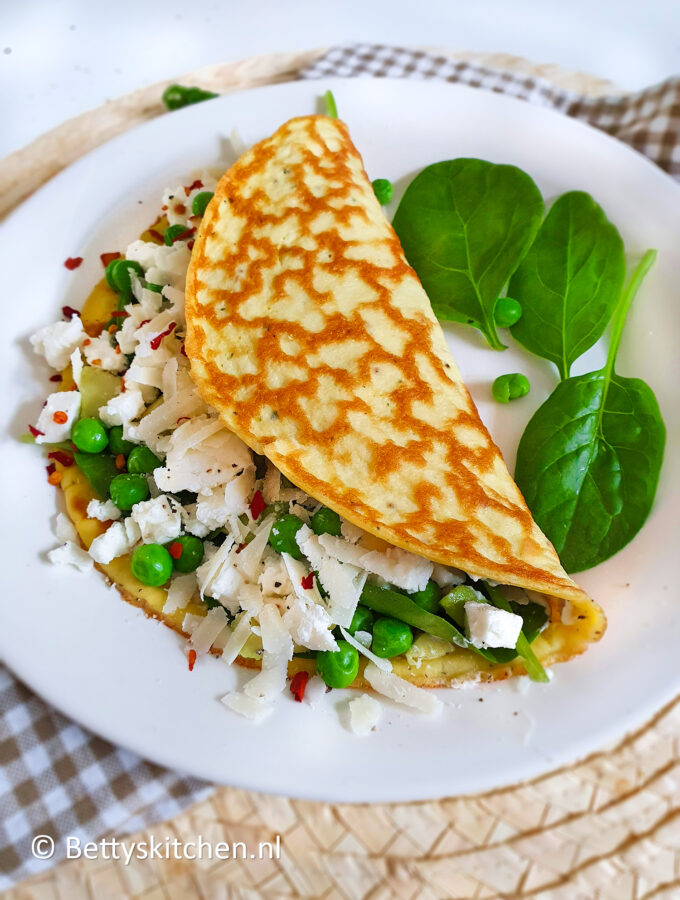 recept vega omelet met groene groenten © bettyskitchen.nl