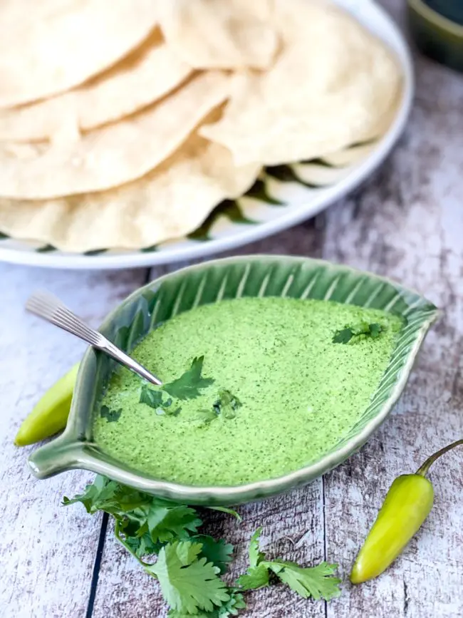 Groene chutney (met koriander en munt)