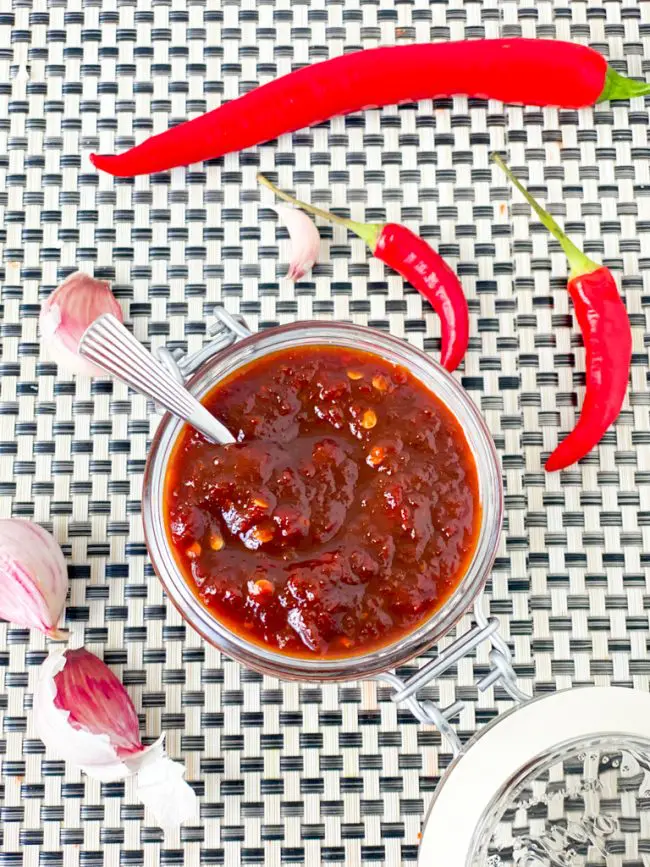 basis recept zelf sambal maken - pittige pasta van rode pepers © bettyskitchen.nl