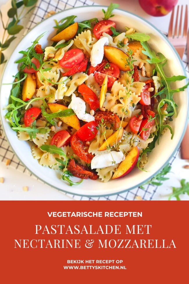 recept pastasalade met nectarine en mozzarella © bettyskitchen.nl