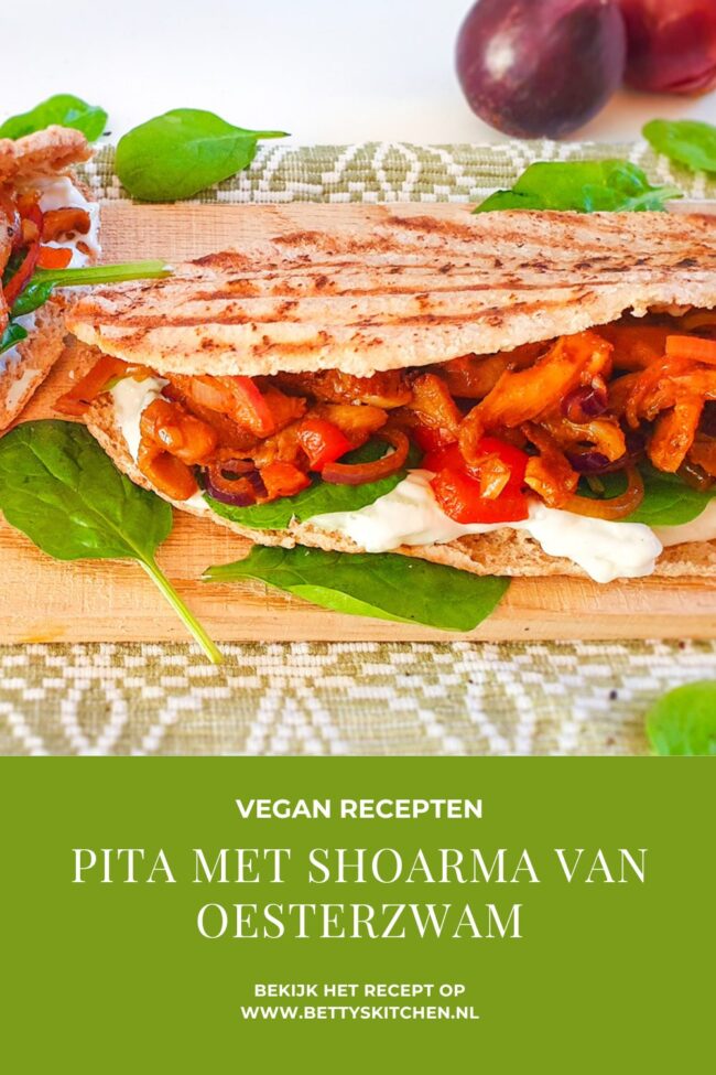 recept Pita oesterzwam shoarma met tzatziki © bettyskitchen.nl