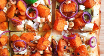 Pizza met pompoen, feta en appel