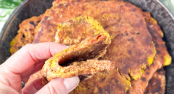 Roti met vulling van gele spliterwten (dahl)