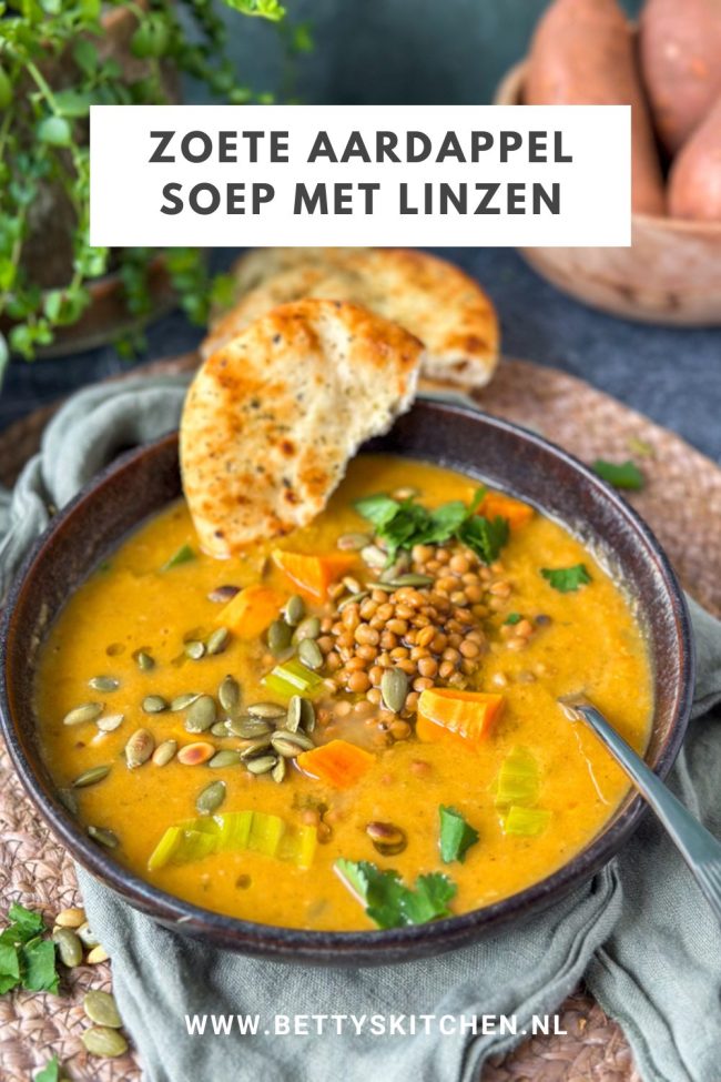 recept zoete aardappelsoep met linzen © bettyskitchen.nl