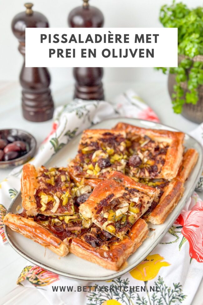recept vegetarische Pissaladière met prei en olijven © bettyskitchen.nl