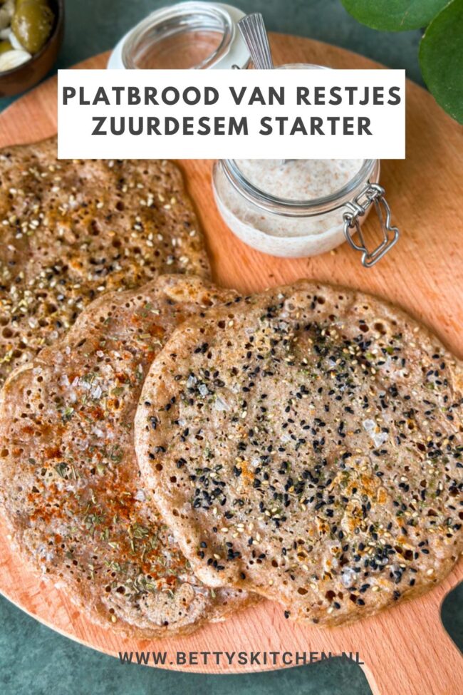 recept platbrood met restjes zuurdesem starter © bettyskitchen.nl