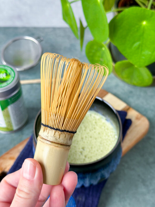 Matcha thee klopper, bamboo whisk, bamboe garde