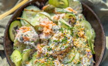 recept viral komkommer salade met gerookte zalm en roomkaas © bettyskitchen.nl