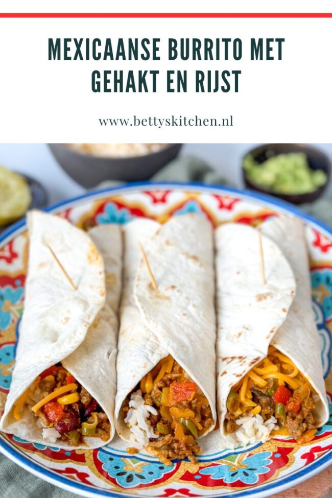 recept burrito met gehakt en rijst