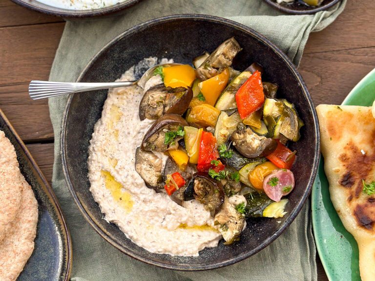 recept voor baba ganoush aubergine dip mediterrane keukens