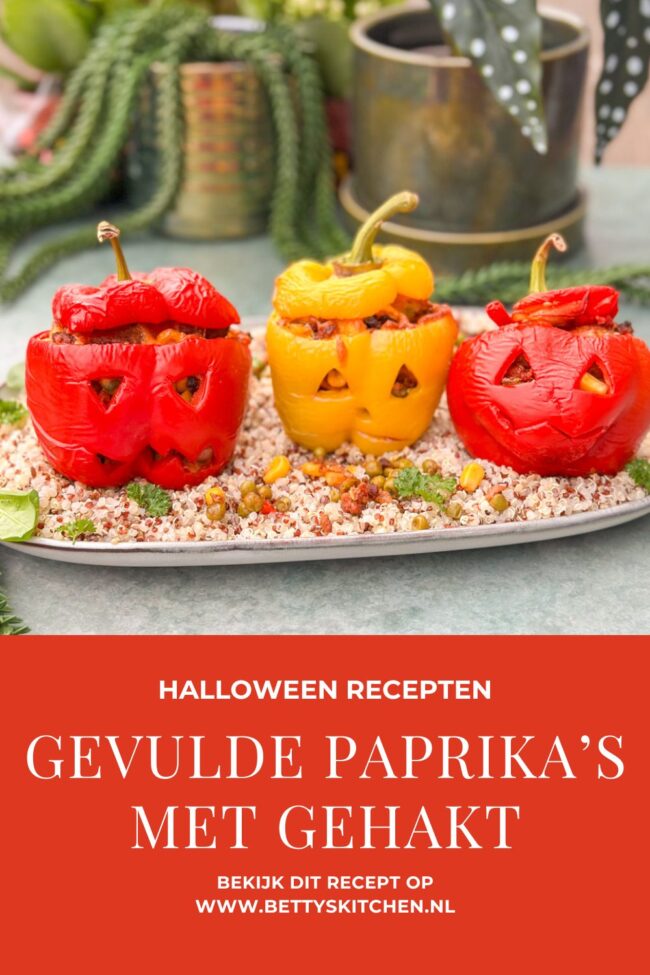 recept gevulde paprika's voor Halloween © bettyskitchen.nl