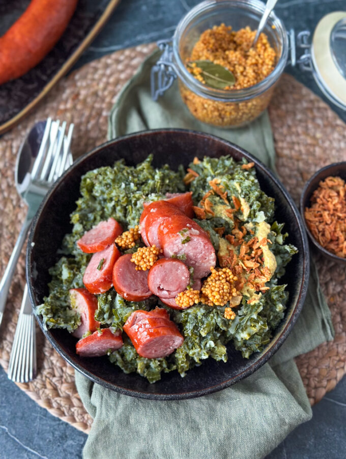 Recept boerenkool stamppot met rookworst © bettyskitchen.nl